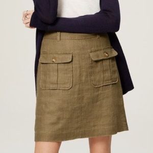 LOFT Tan Front Pocket Mini Skirt